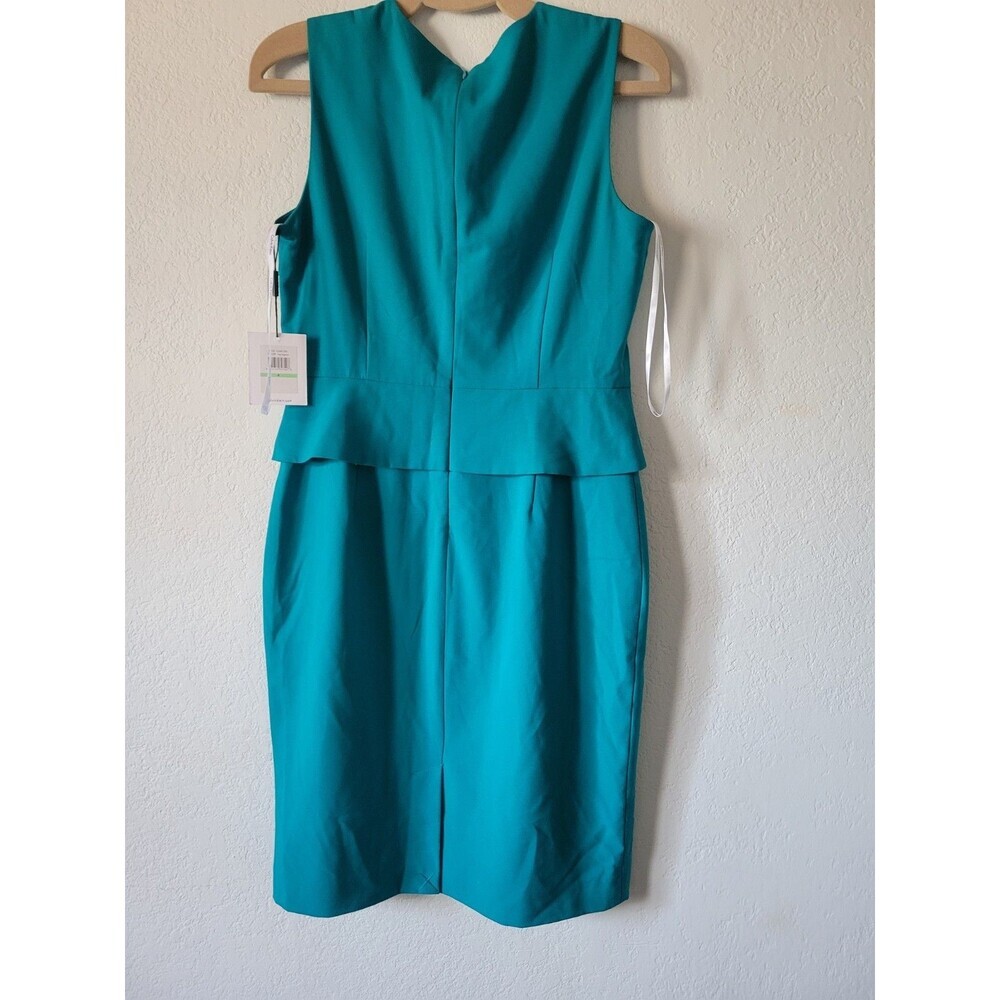 Calvin Klein Sleeveless Sheath dress With Peplum Waist Detail Lag Lagon  Size 8 - Picture 4 of 10